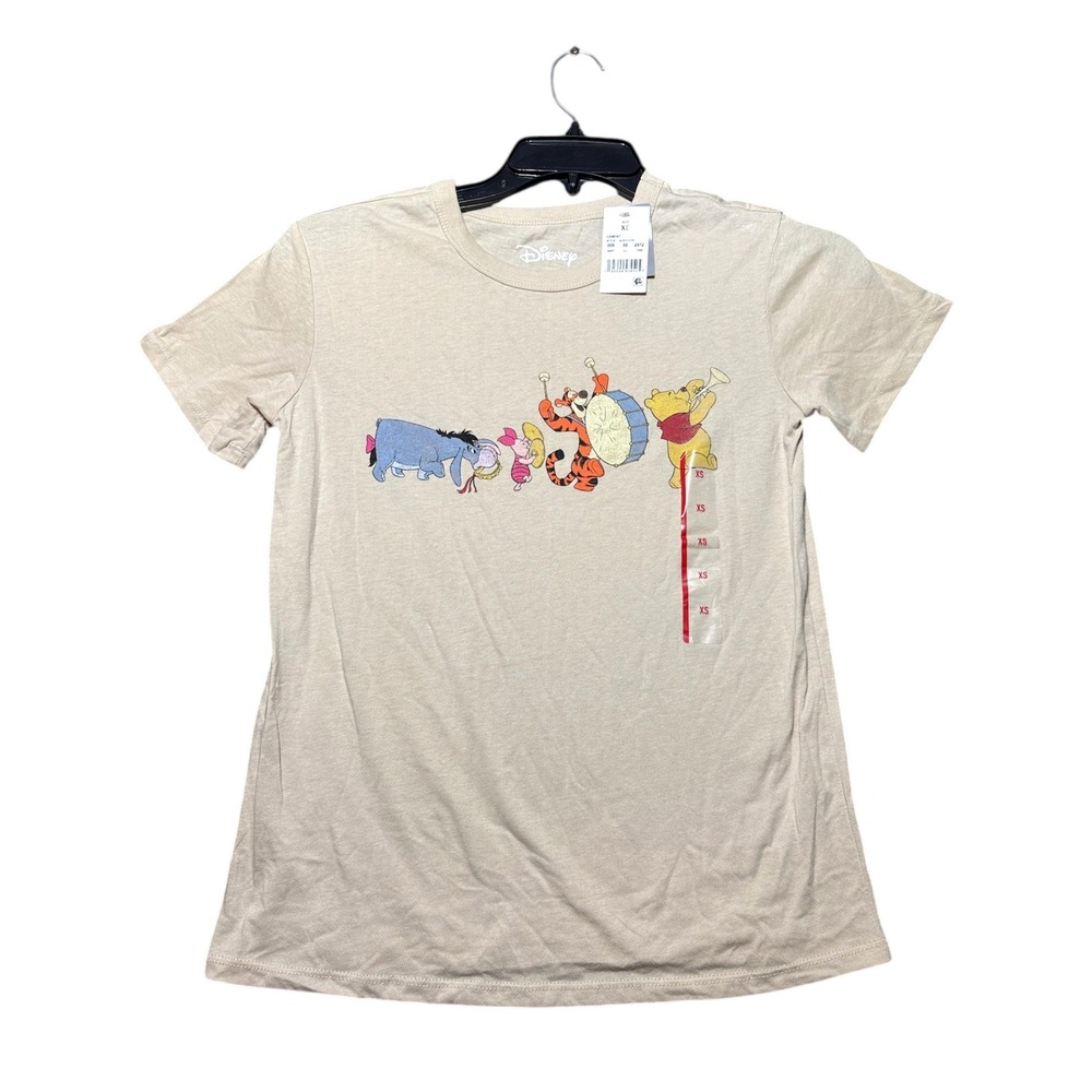 Disney Winnie the Pooh T-Shirt Women XS Tan NWT Graphic Tee 4JJDY12189